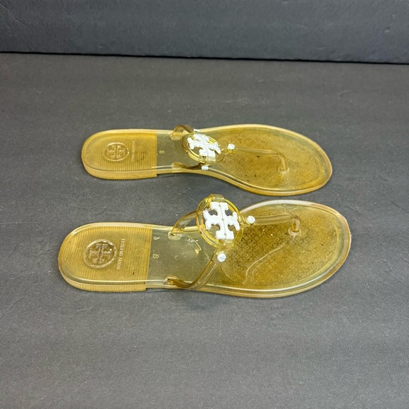 Tory Burch Mini Miller Jelly Sandals Citrus Yellow Women's Size 8 - Picture 6 of 8